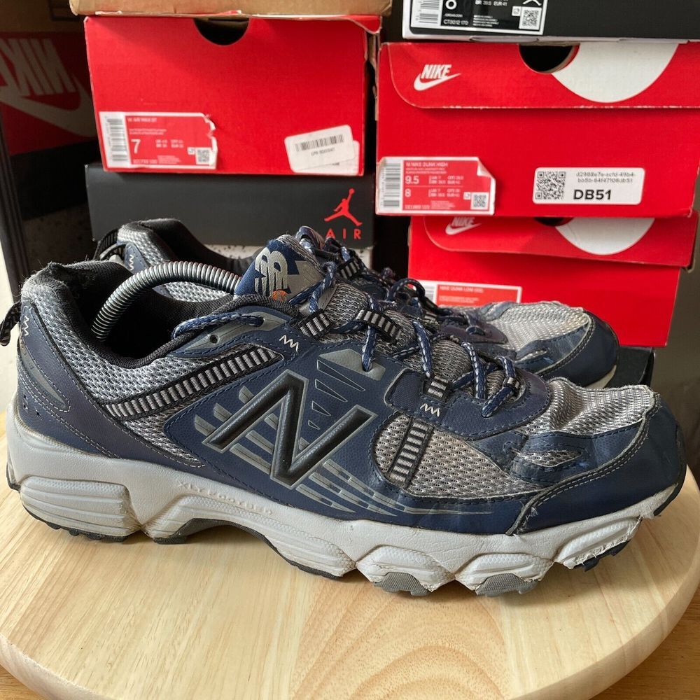New Balance 410 V4 Mens size 11.5 Shoes Gray Blue Trail Walking Running Sneakers
